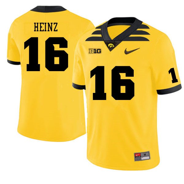 Men #16 Jamison Heinz Iowa Hawkeyes College Football Jerseys Sale-Gold